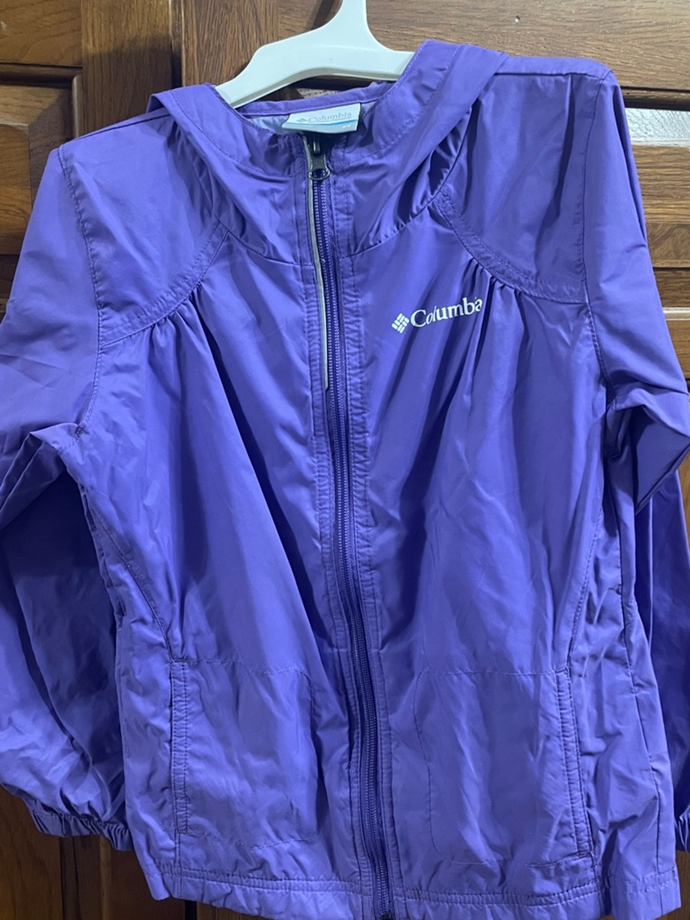 Columbia lightweight zip up girls jacket size extra small with hood like new